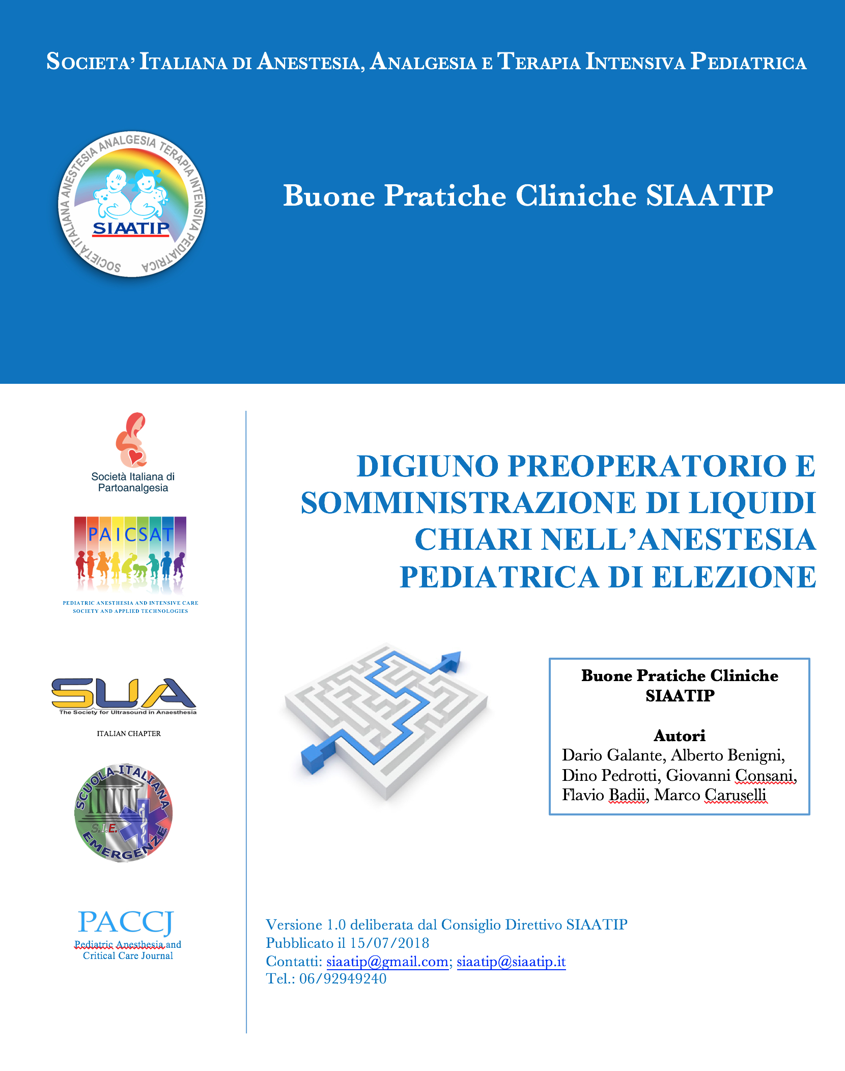 BUONE PRATICHE CLINICHE DIGIUNO PREOPERATORIO